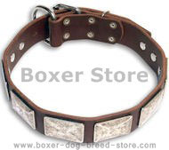 Vintage Brown collar 27'' for Boxer /27 inch dog collar - c83