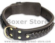 Braided Black collar 27'' for Boxer /27 inch dog collar-C55s33