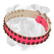 Royal Quality Pink Leather Boxer Collar for Walking and Training Royal Quality Pink Leather Boxer Collar for Walking and Training