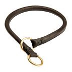 Silent Leather Round Choke Collar for Boxer Breed Silent Leather Round Choke Collar for Boxer Breed
