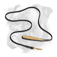 Royal Quality Leather Boxer Leash with Nappa Padded Handle Royal Quality Leather Boxer Leash with Nappa Padded Handle