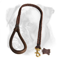 Elegant Braided Leather Boxer Leash for Walking and Training Elegant Braided Leather Boxer Leash for Walking and Training