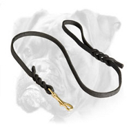 Handcrafted Braided Leather Leash for Boxer Handcrafted Braided Leather Leash for Boxer
