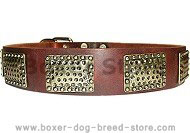 Luxury Leather Dog Collar for Boxer
