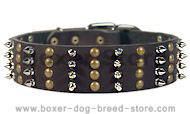 Boxer Spike Studded Collar/2 inch wide Leather Studs collar
