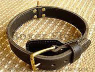 Two ply leather agitation dog collar- no handle