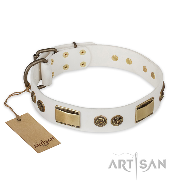 Significant full grain genuine leather dog collar for handy use