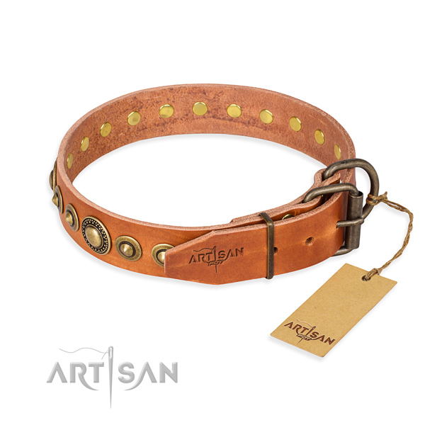 Soft to touch leather dog collar made for everyday use