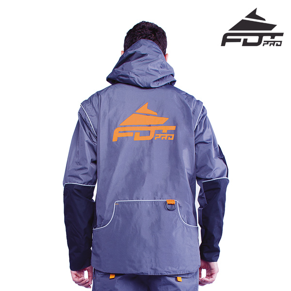 FDT Pro Dog Tracking Jacket Grey Color with Comfy Side Pockets