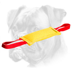 Reliable biting tug for puppy training with handles