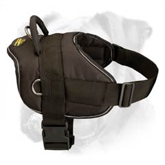 Nylon harness with wide anti-rubbing straps
