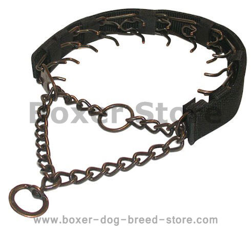 Dog Prong Collar with Nylon Cover-3.9mm(25 Inch)