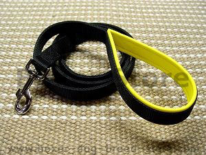 Nylon dog leash with support material on the handle for Boxer dog