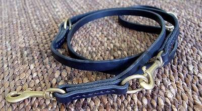 Leather dog leash for training, walking, tracking for boxer dog