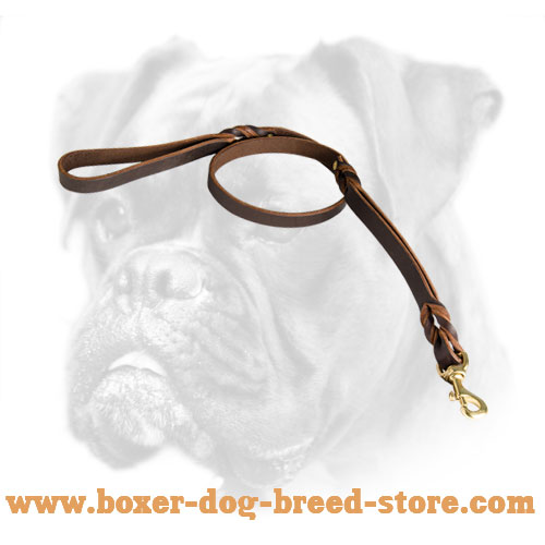 Boxer Leather Leash with Brass Snap Hook