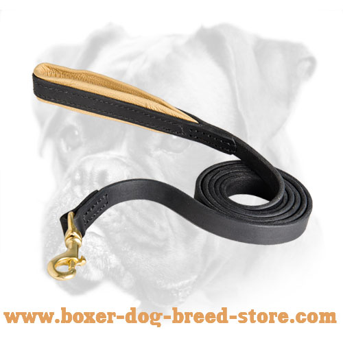 Soft nappa padded handle for Boxer leash