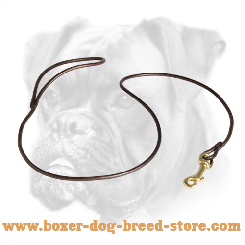 Long Servicing Round Leather Dog Leash