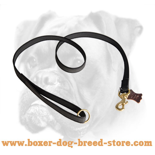 Boxer Nylon Leash with Brass Snap Hook and O-ring