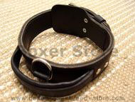 leather agitation dog collar with handle for dog training