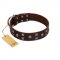 "Brown Shadow" Designer Handmade FDT Artisan Brown Leather Boxer Collar