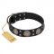 "Sun in Shining" Modern FDT Artisan Black Leather Boxer Collar with Studs and Stars