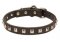Leather Boxer Collar with One Row of Nickel Studs