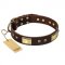 "Rich Fashion" FDT Artisan Decorated Leather Boxer Collar with Plates and Studs