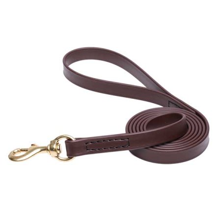 Brown Waterproof Boxer Leash Made of Biothane