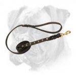 Beautiful and Convenient Leather Boxer Leash Decorated with 6 Half Ball Studs
