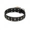 FDT Artisan 'Rock 'n' Roll Style' Leather Boxer Collar with Skulls, Bones and Studs 1 1/2 inch (40 mm) wide