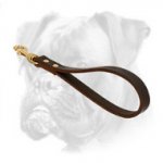 Short Leather Boxer Leash for Better Control