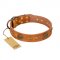 "Sun Beams" FDT Artisan Tan Leather Boxer Collar with Decorations