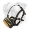 Exclusive Nappa Padded Leather Muzzle with Studs and Pyramids for Boxer