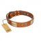 "Perfect Blend" FDT Artisan Tan Leather Boxer Collar 1 1/2 inch (40 mm) wide