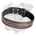 Fabulous Leather Boxer Collar - Barbed Wire