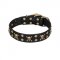 'Jolly Rojer' FDT Artisan Boxer Leather Dog Collar with Pirate Skulls and Studs - 1 1/2 inch (40 mm) wide