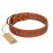 "Star Trek" FDT Artisan Tan Leather Boxer Collar Decorated with Stars