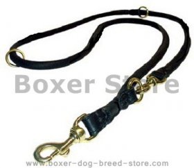 Rolled Dog Leash - Training Leather dog Leash for Boxer