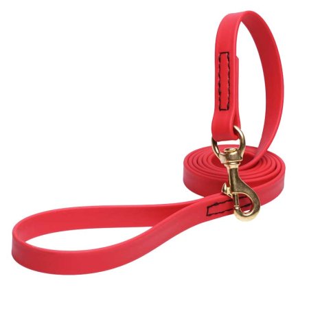 Red Waterproof Boxer Leash Made of Biothane