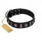 "Silver Spikes" Exclusive FDT Artisan Black Leather Boxer Collar