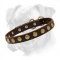 Chic Leather Boxer Collar with Brass Circles