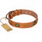 "Dandy Pet" FDT Artisan Handcrafted Tan Leather Boxer Collar