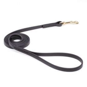 Black Biothane Boxer Leash for Walking, Tracking