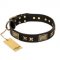 "Passion for Style and Beauty" FDT Artisan Decorated Black Leather Boxer Collar