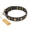 'Baroque Chic' FDT Artisan Studded Black Leather Boxer Dog Collar