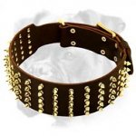 Spiked Leather Boxer Collar - Super Wide and Durable