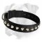 Gorgeous Wide Nylon Dog Collar with Silver Pyramids