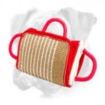 Strong bite pillow with removable jute cover for Boxer