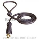 1/2 inch Leather Round Dog Leash for Boxer