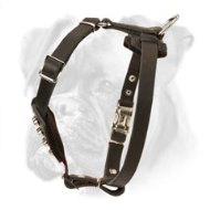 Boxer Puppy Genuine Leather Dog Harness with Cones for Puppies